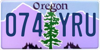 OR license plate 074YRU