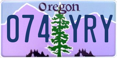OR license plate 074YRY