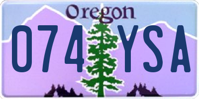 OR license plate 074YSA