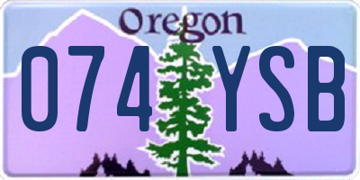 OR license plate 074YSB