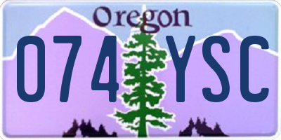 OR license plate 074YSC