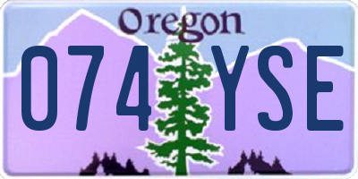 OR license plate 074YSE