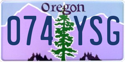 OR license plate 074YSG