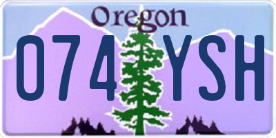 OR license plate 074YSH