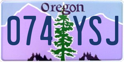 OR license plate 074YSJ