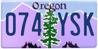OR license plate 074YSK