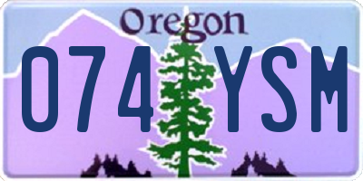 OR license plate 074YSM