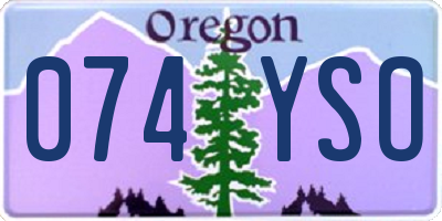 OR license plate 074YSO