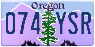 OR license plate 074YSR