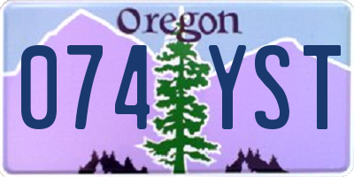 OR license plate 074YST