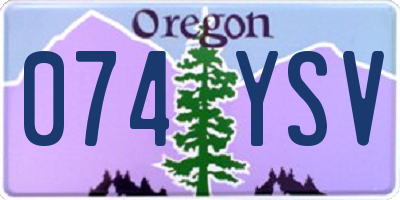 OR license plate 074YSV