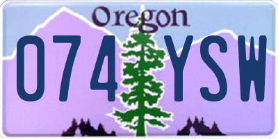 OR license plate 074YSW
