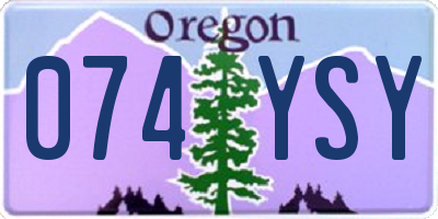 OR license plate 074YSY