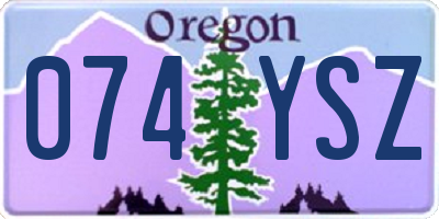 OR license plate 074YSZ