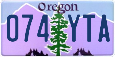 OR license plate 074YTA