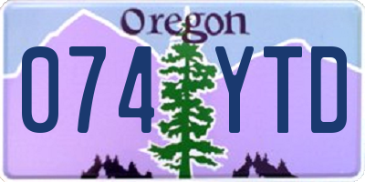OR license plate 074YTD