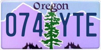 OR license plate 074YTE