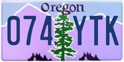 OR license plate 074YTK
