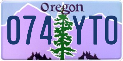 OR license plate 074YTO
