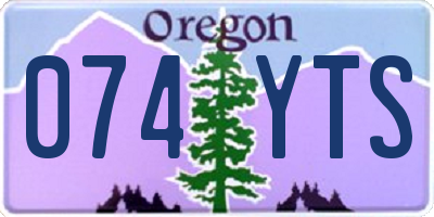OR license plate 074YTS