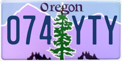 OR license plate 074YTY