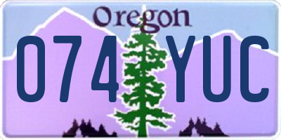 OR license plate 074YUC