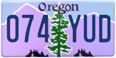 OR license plate 074YUD