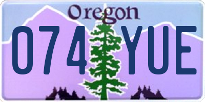 OR license plate 074YUE