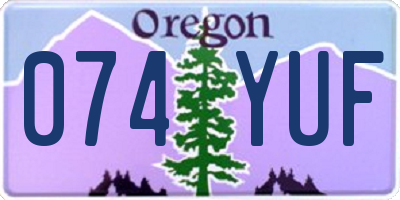 OR license plate 074YUF