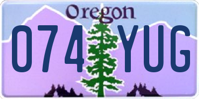 OR license plate 074YUG