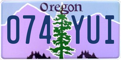 OR license plate 074YUI