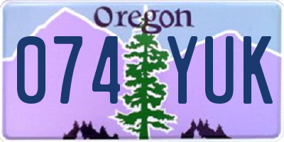 OR license plate 074YUK