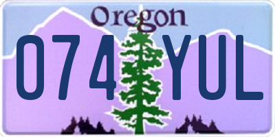 OR license plate 074YUL