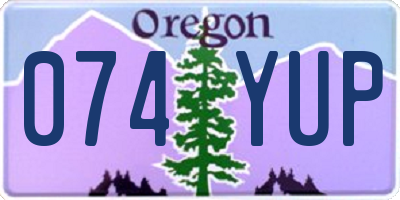 OR license plate 074YUP