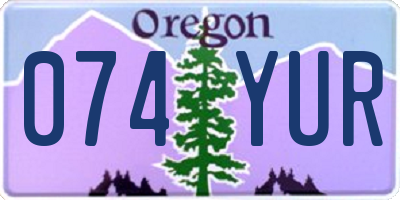 OR license plate 074YUR