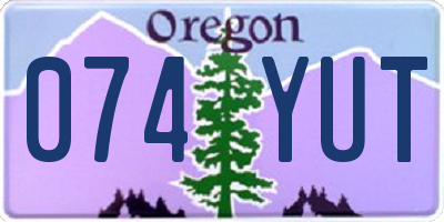 OR license plate 074YUT