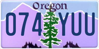 OR license plate 074YUU
