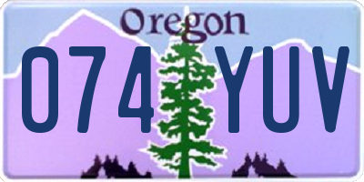 OR license plate 074YUV