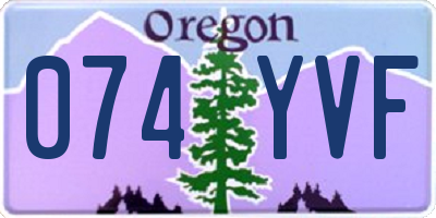 OR license plate 074YVF