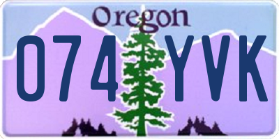 OR license plate 074YVK