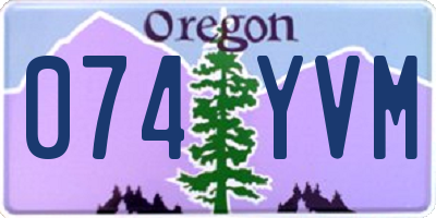 OR license plate 074YVM
