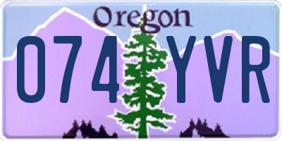OR license plate 074YVR