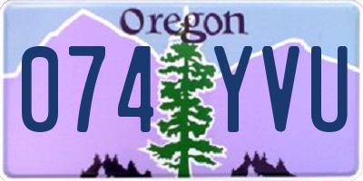 OR license plate 074YVU