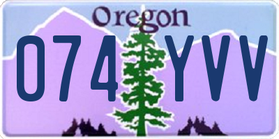 OR license plate 074YVV
