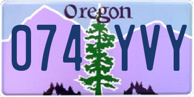 OR license plate 074YVY