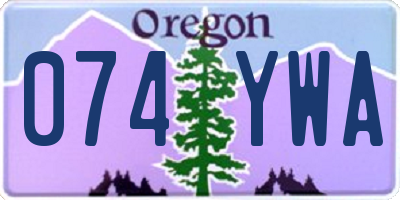 OR license plate 074YWA