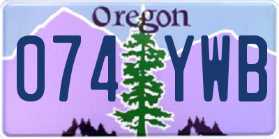 OR license plate 074YWB