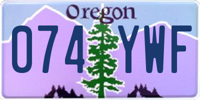 OR license plate 074YWF