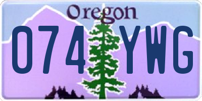 OR license plate 074YWG