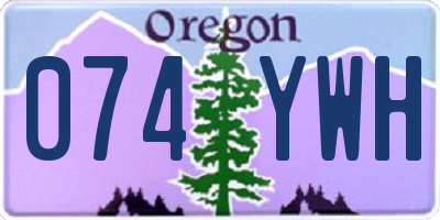 OR license plate 074YWH